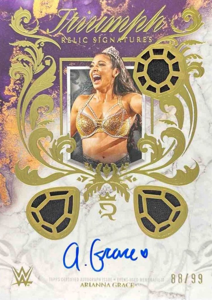 Arianna Grace Triumph Relic Signatures 2025 Topps Royalty WWE