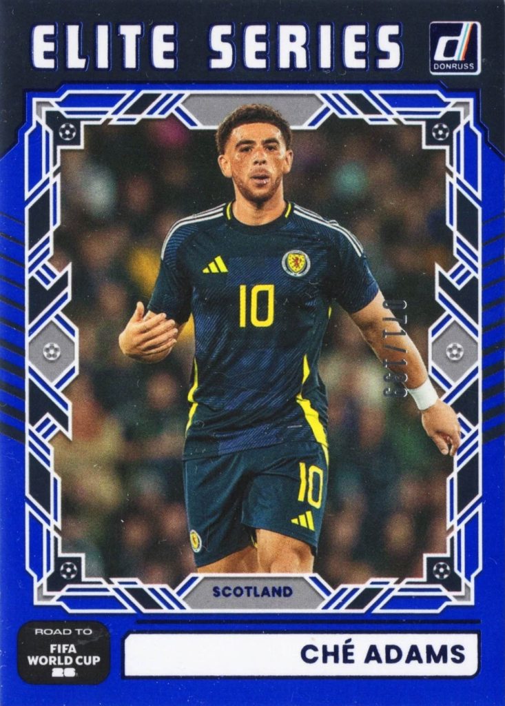 Ché Adams Elite Series Blue Parallel 2025-26 Panini Donruss Road to FIFA World Cup