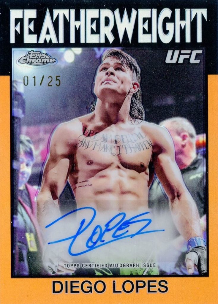 Diego Lopes 1986 Topps Signatures Orange Refractor 2026 Topps Chrome UFC