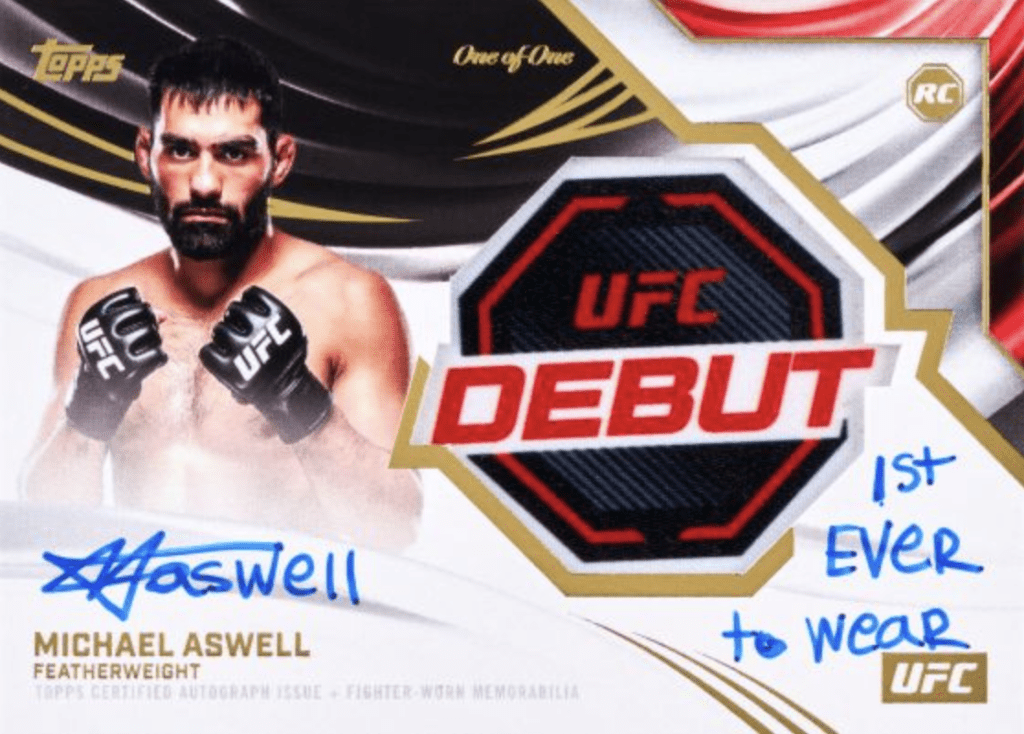 Michael Aswell UFC Debut Patch Autograph 2026 Topps Chrome UFC