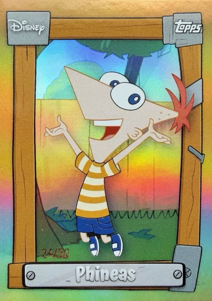 Phineas Phineas and Ferb Orange Parallel 2026 Topps Disney Neon