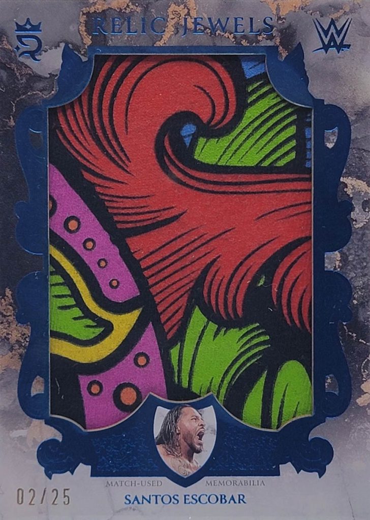 Santos Escobar Relic Jewels Blue Parallel 2025 Topps Royalty WWE