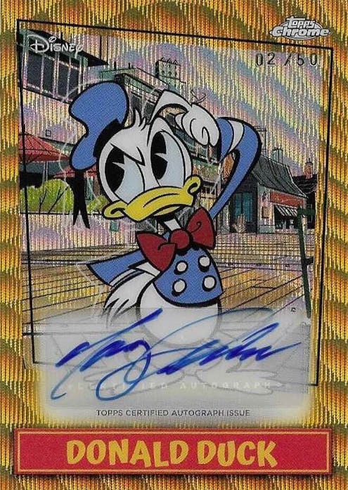 Donald Duck Tony Anselmo Mickey Shorts Short Prints Auto Variation Gold Wave 2026 Topps Disney Neon