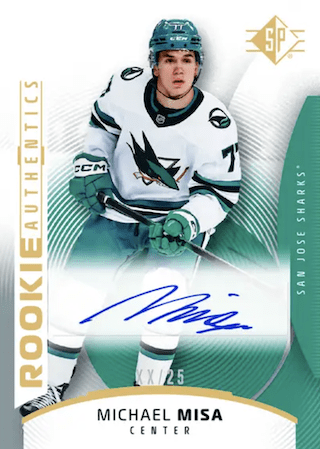 Michael Misa Rookie Authentics Signature Gold Parallel 2025-26 Upper Deck SP Hockey